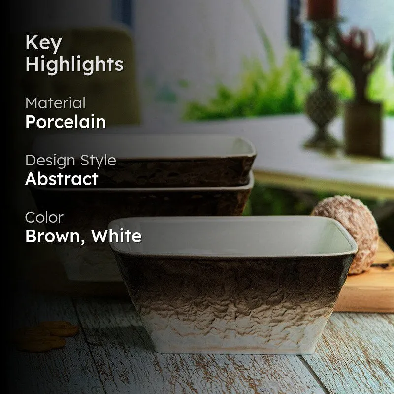 Clover Brown Serving Bowl (850 ML) - Set Of Three media 2