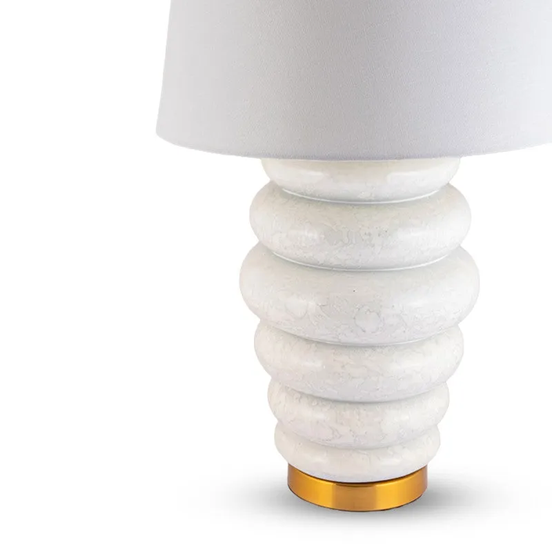 AarviDecor Ariston Designer Fabric Table Lamp - White media 6
