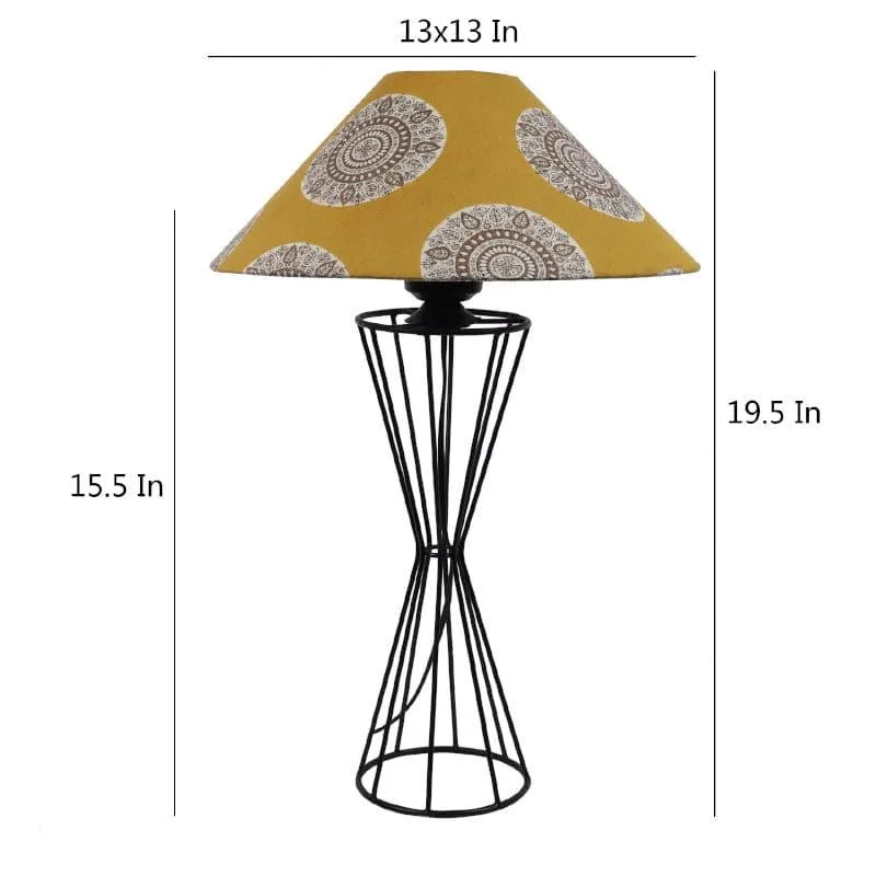 Mandala Merry Briar Fabric Table Lamp - Yellow,Black media 5