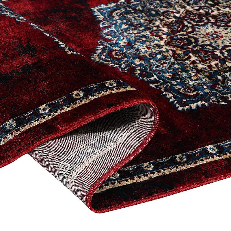 Sinera Ethnic Nylon Runner Rug - Maroon media 3