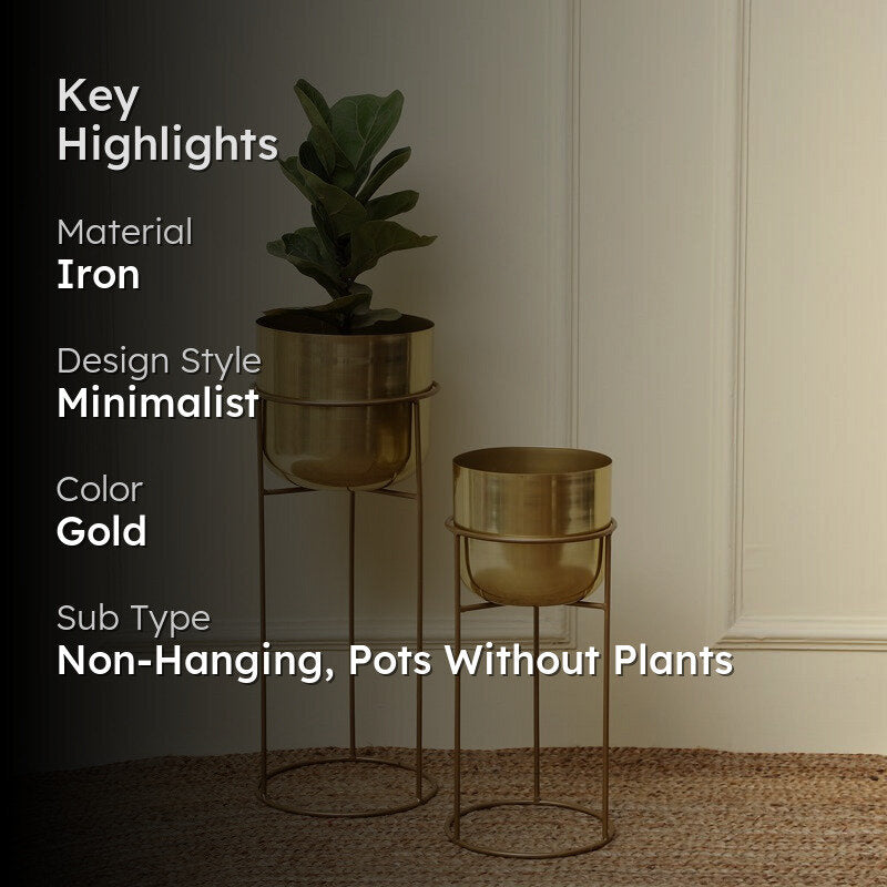 Milara Allure Planter (Gold) - Set Of Two media 2