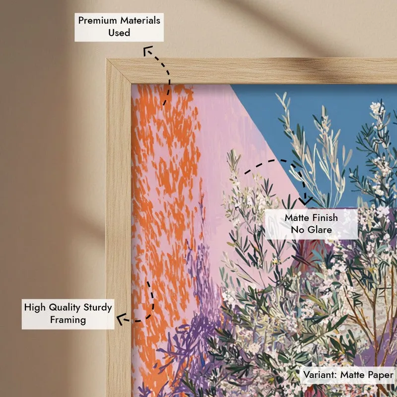 Pastel Canopy Canvas Wall Painting - Brown Frame media 7