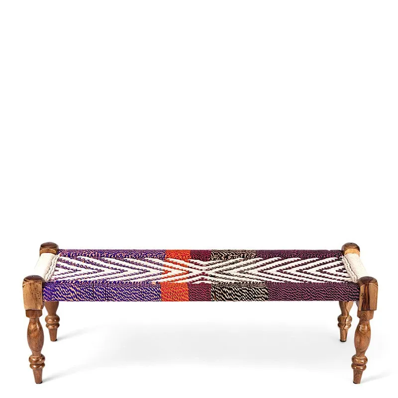 Calvo Sheesham Wooden Bench - Multicolor media 5