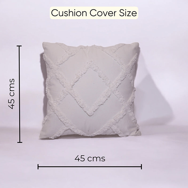 Marshmallow Matrix Tufted Cushion Cover (White) - Set Of Five media 6