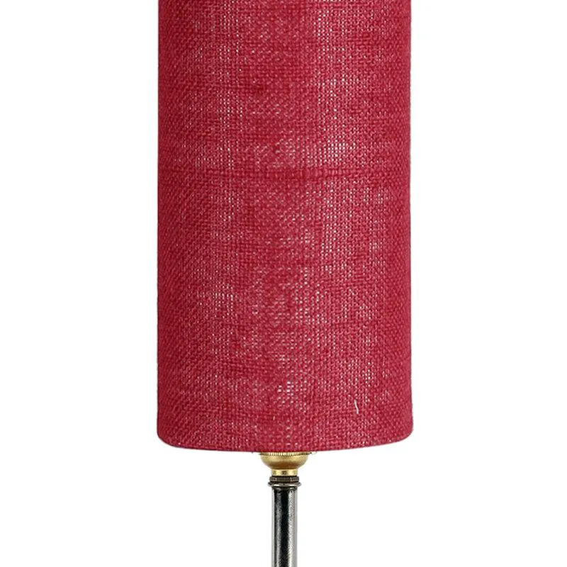 Hisha Wooden Table Lamp With Jute Shade - Maroon,Brown media 3