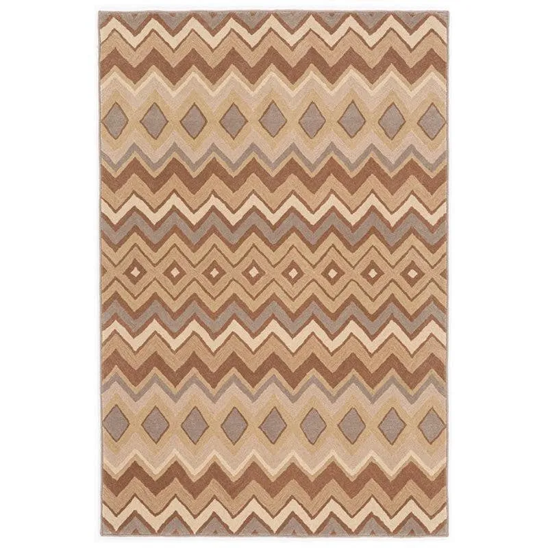 Shelob Hand Tufted Geometric Wool & Nylon Carpet - Brown media 1