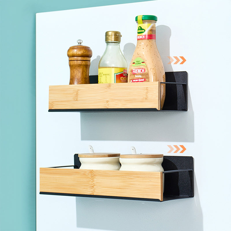 Layloft Magnetic Bamboo & Carbon Steel Wall Rack - Set Of Two media 3