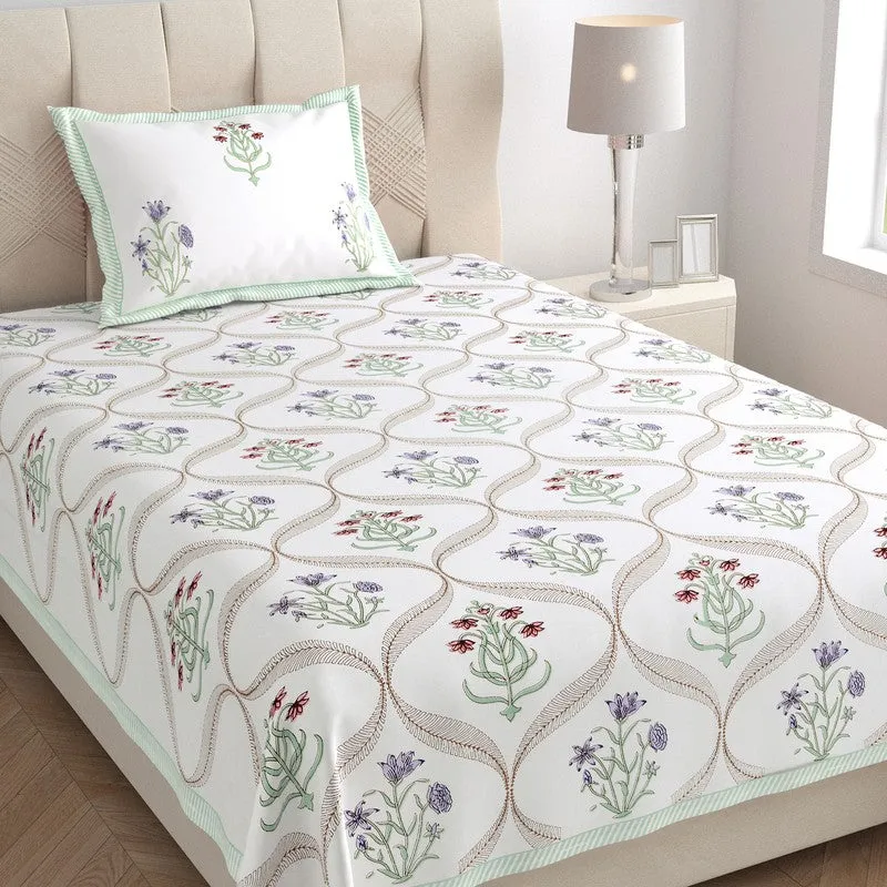 Mukta Space Cotton Bedsheet (Red, Blue) - 180 TC media 3