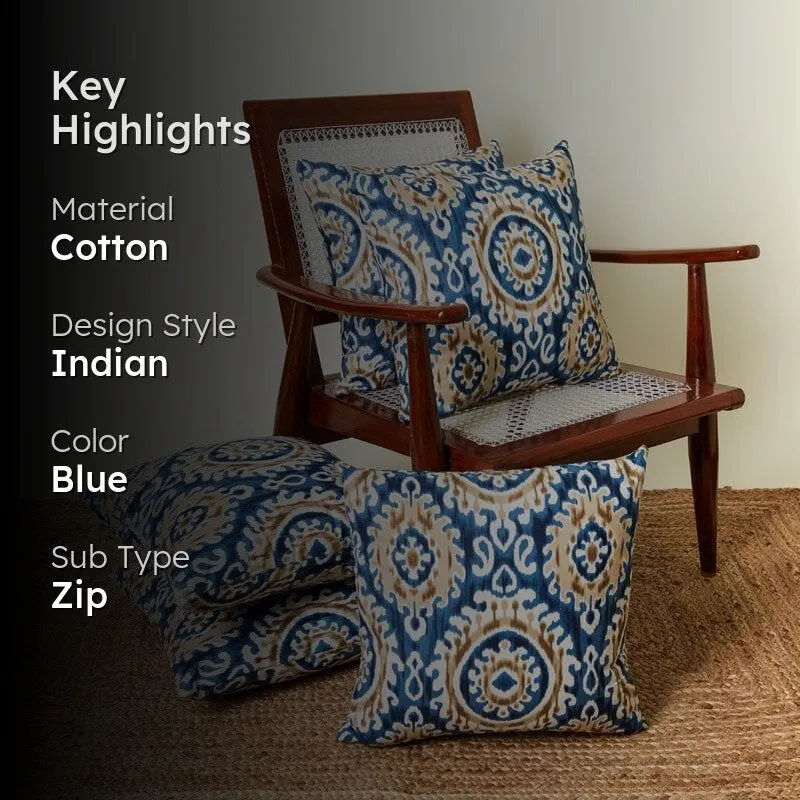 Mriksha Cushion Cover (Blue) - Set Of Five media 2