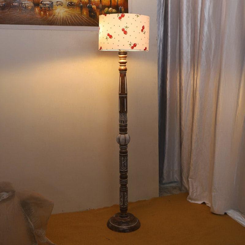 Colton Round Cherry Floor Lamp