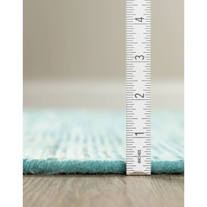 Lasumi Hand Woven Wool Rug - Teal media 8