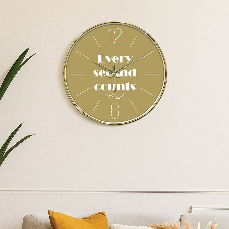 Every Second Counts Round Analog Wall Clock - Olive Green
