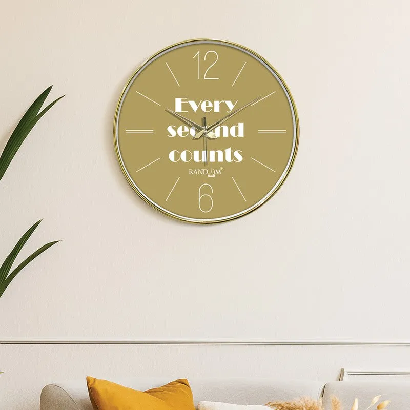Every Second Counts Round Analog Wall Clock - Olive Green media 1