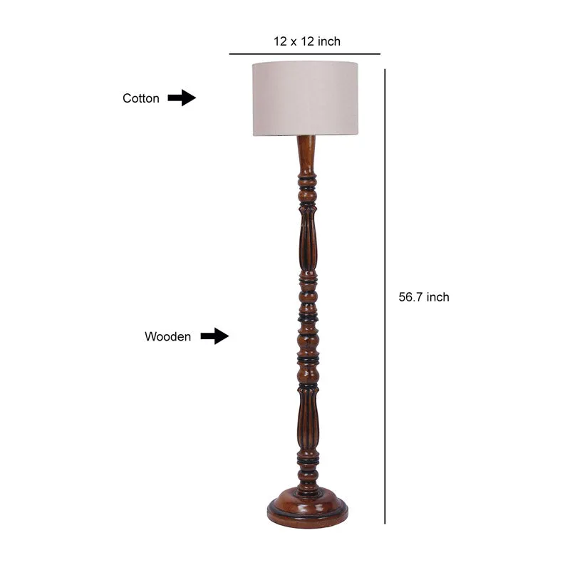 Masiya Vintage Wooden Floor Lamp - Grey media 6