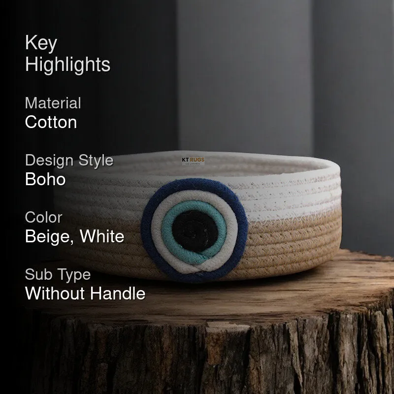 Evil Eye Cotton Storage Basket media 2