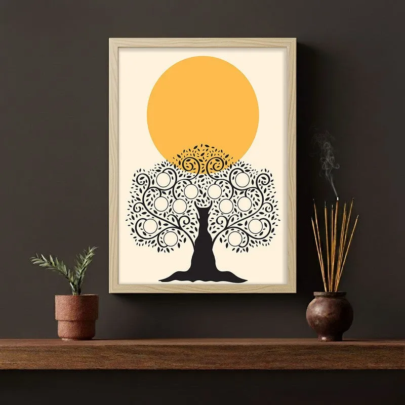 Tharu Archival Paper Wall Art - Natural Brown Frame media 3