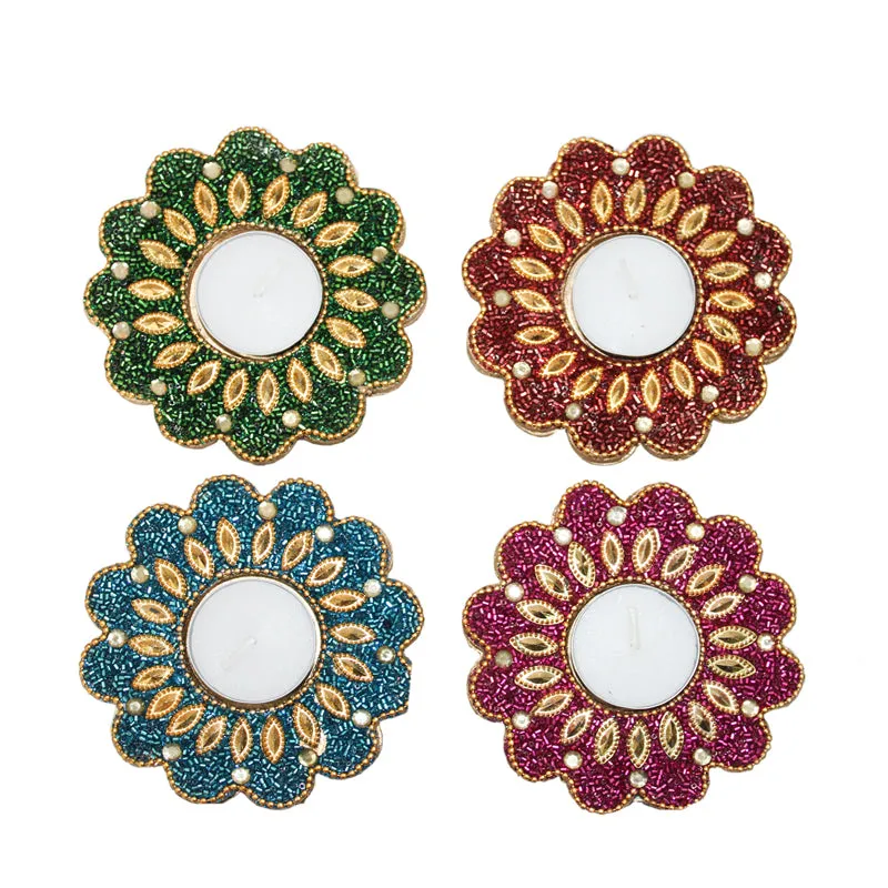 Roshna I Jewelled Tea Light Holder - Set Of Four media 3