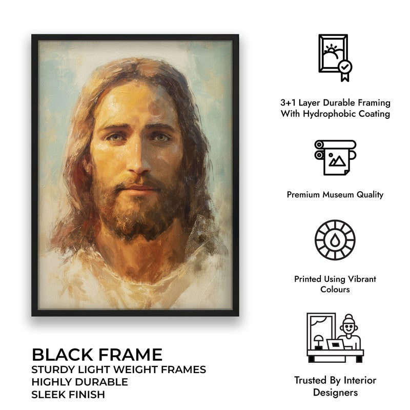Ethereal Jesus Archival Paper Wall Painting With Black Frame media 7