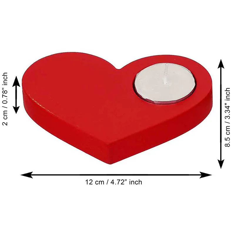 Heart & Flame Wood Tea Light Holder - Set Of Two media 6