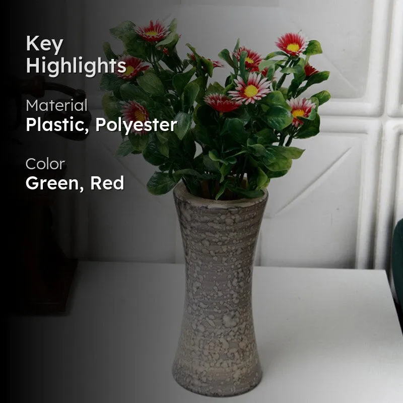 Faux Red Daisy Bunch - Set Of Two media 2