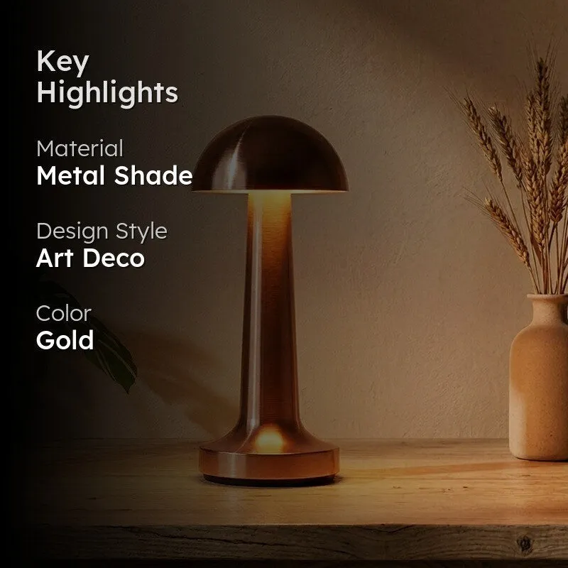 Lumina Fungalis Metal Table Lamp - Gold media 2
