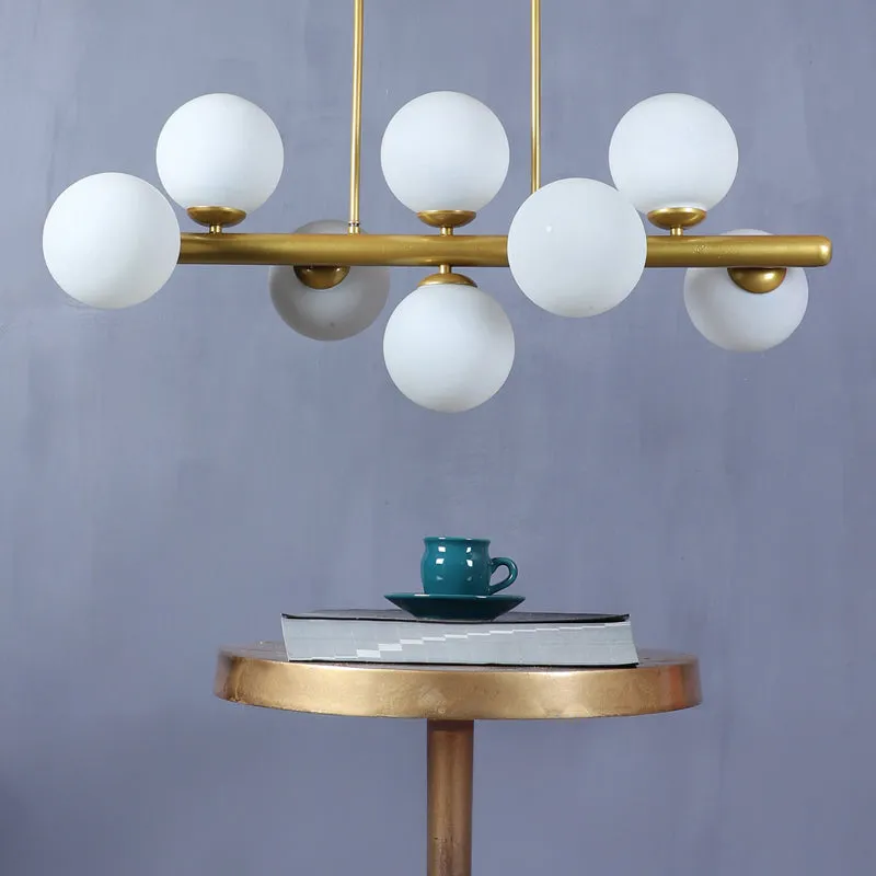 Orbette Sphere Glass Ceiling Lamp - Gold & White media 2
