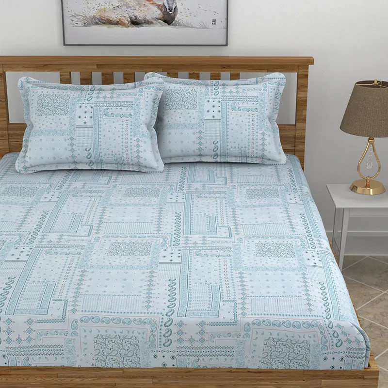 Mathieu Cotton Bedsheet (Blue) - 210 TC media 3