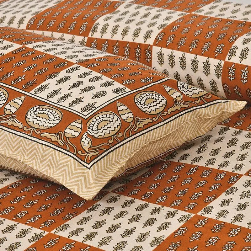 Kumuda Printed Cotton Bedsheet (Brown) - 160 TC media 3