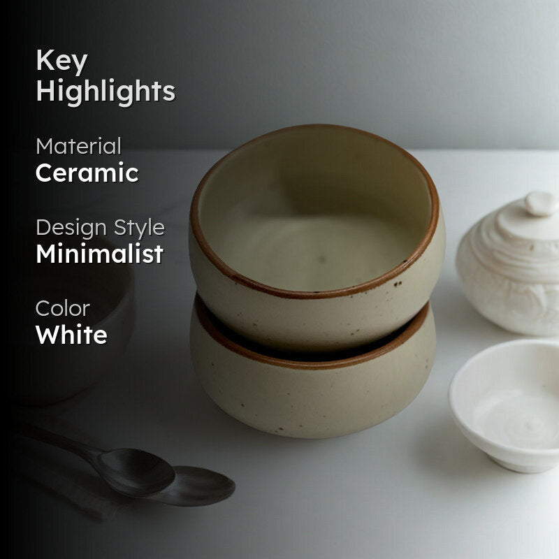 Cera Specks Snack Bowl (White/150 mL Each) - Set Of Two image 2