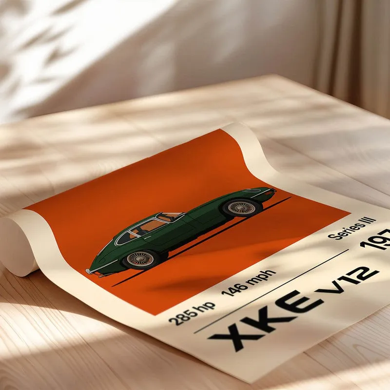 Jaguar XKE V12 Wall Poster media 5