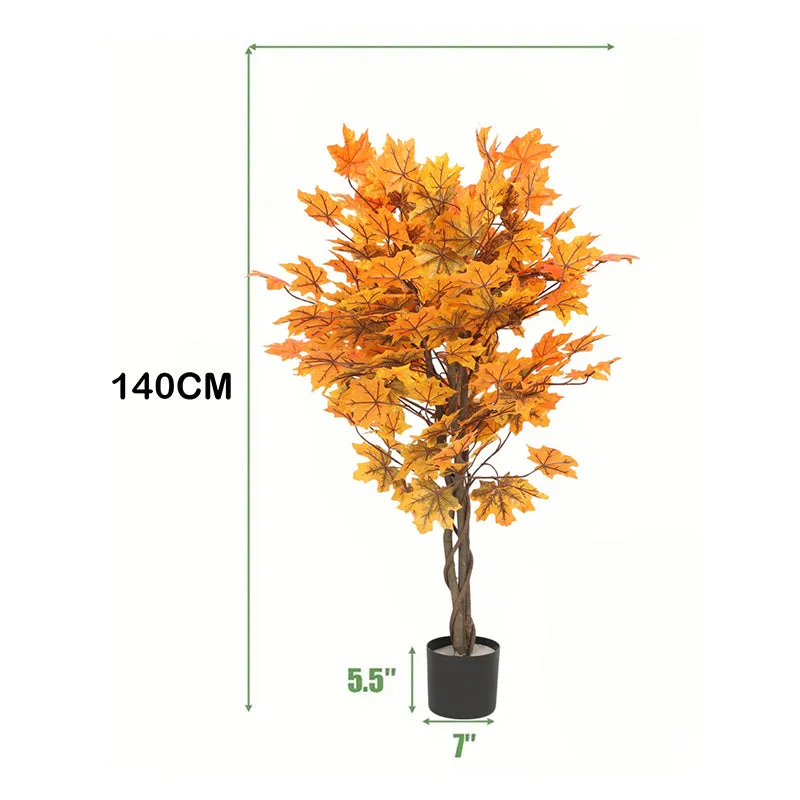 Canopy Artificial Maple Tree With Black Plastic Pot - 4 Feet media 6