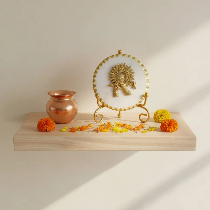 Divine Flute Krishna Marble Showpiece With Stand media 5