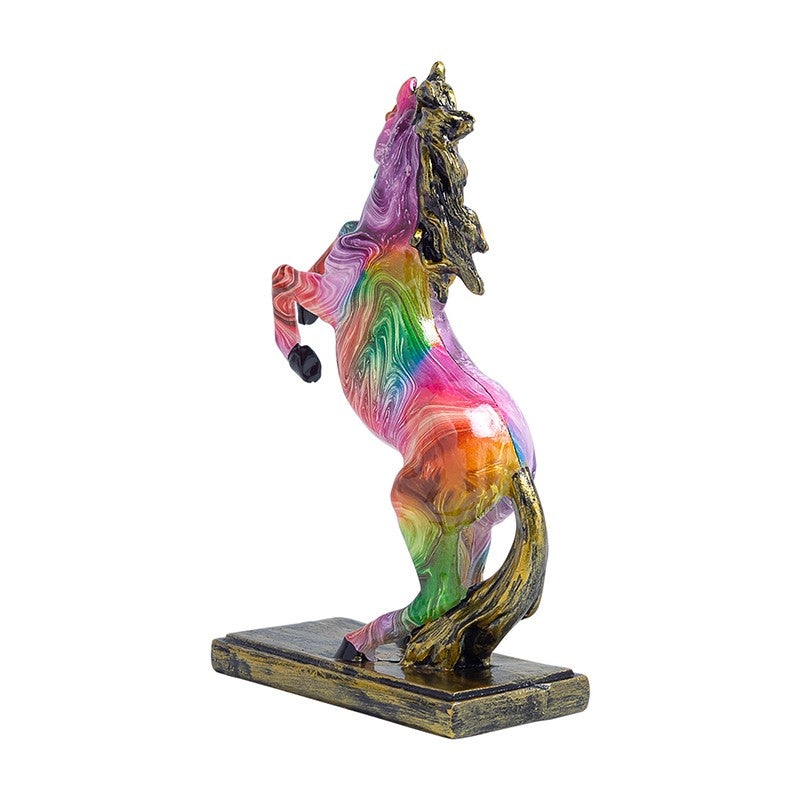 Colorful Rearing Horse Showpiece - Pink media 7