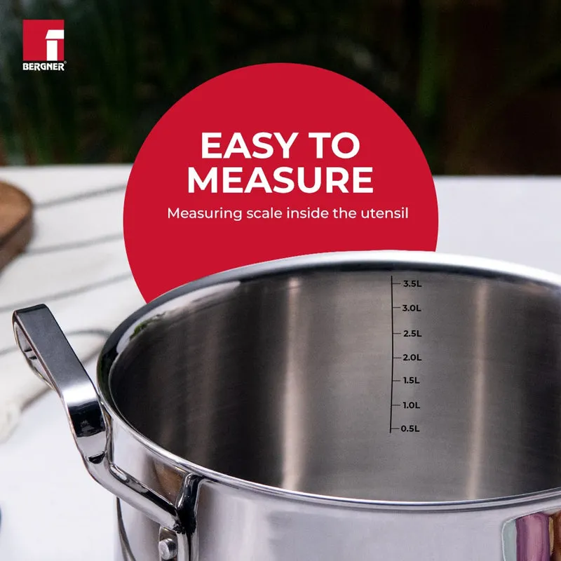 Bergner Induction Safe Cooking Pot With Lid - 7000 mL media 8
