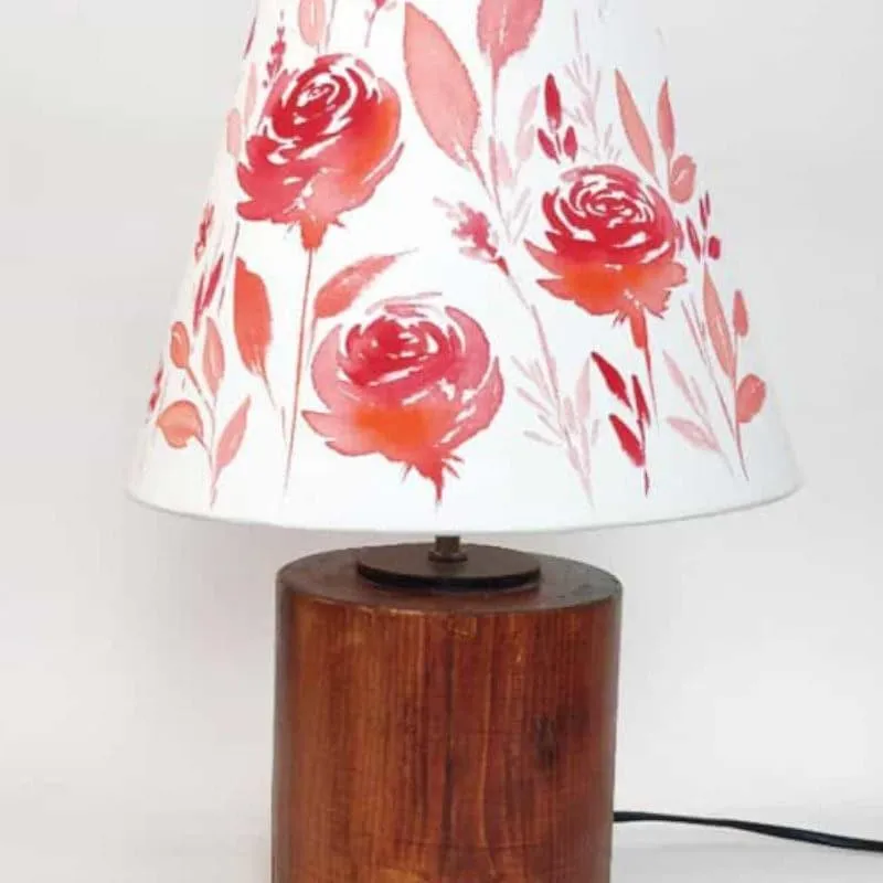 Florina Bloom Handpainted Fabric Table Lamp - Multicolor media 4