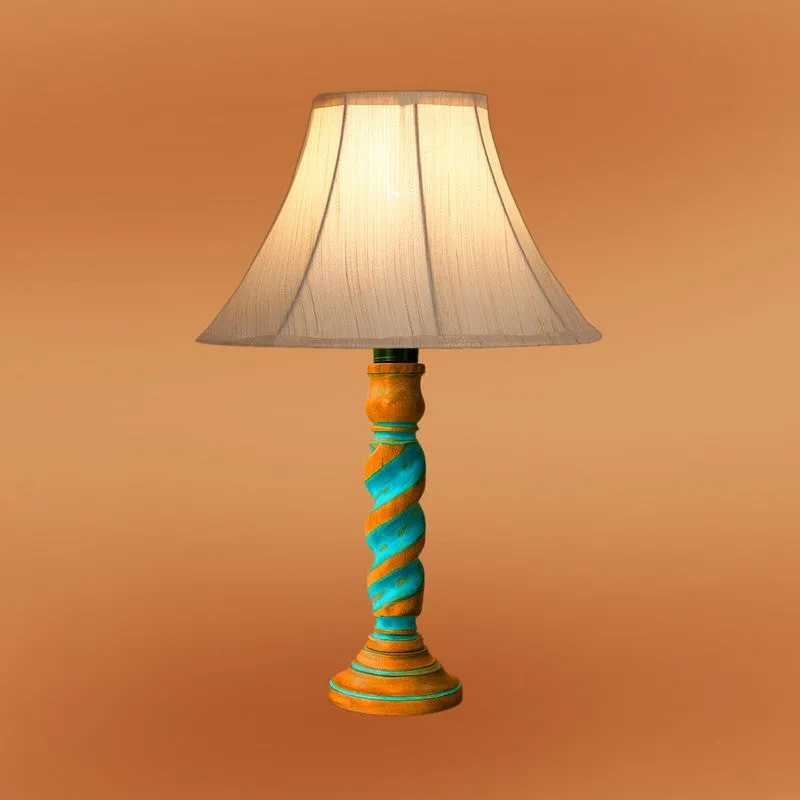 Elara Kairo Wooden Table Lamp - OffWhite media 6