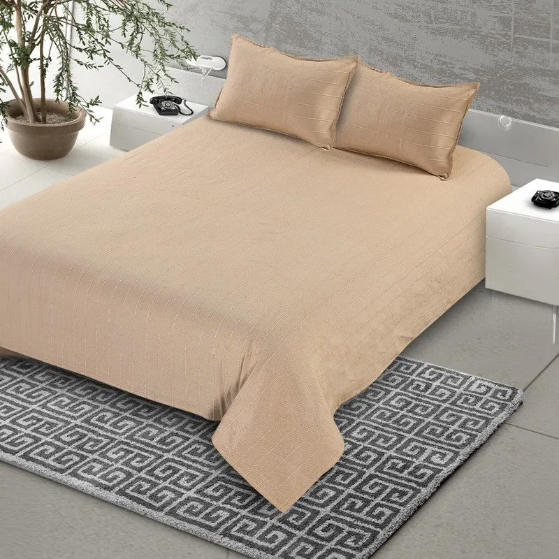 Serene Spread Cotton Bedsheet (Beige) - 220 TC media 4