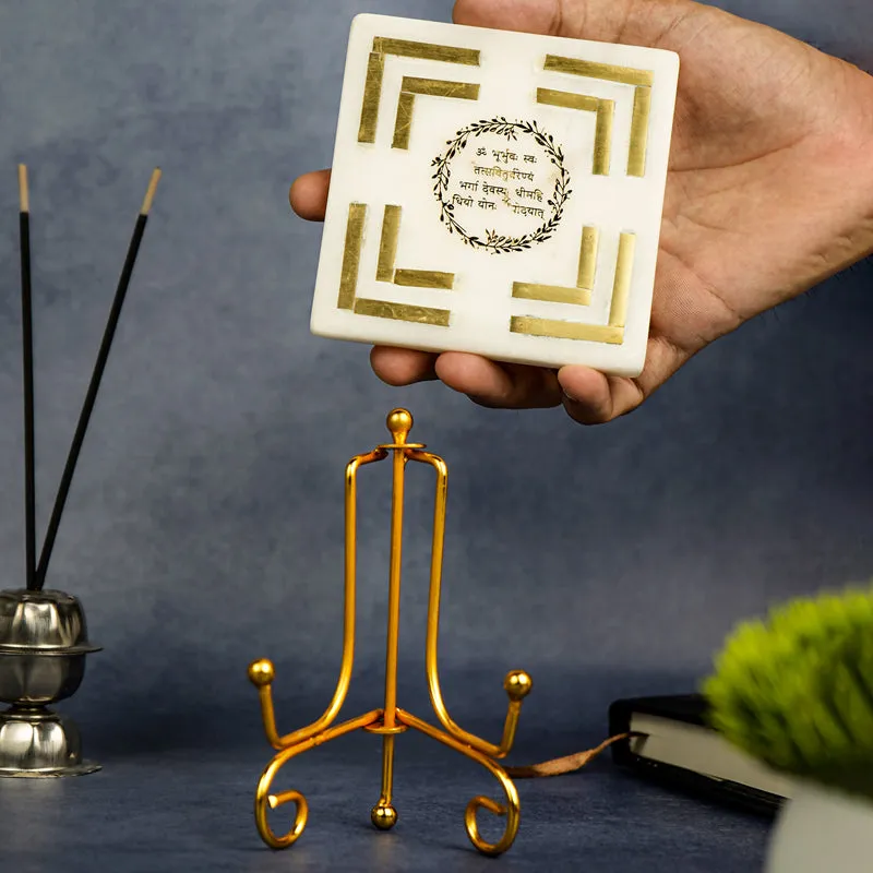 Gayatri Mantra Handcrafted Religious Table Accent media 3