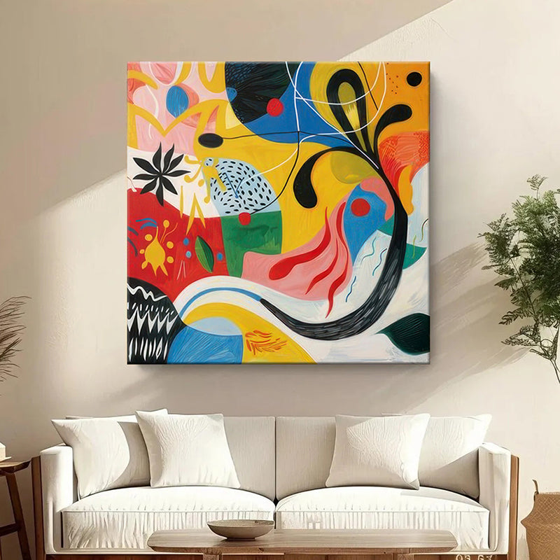 Playful Nature Portrait Poly Canvas Wall Painting