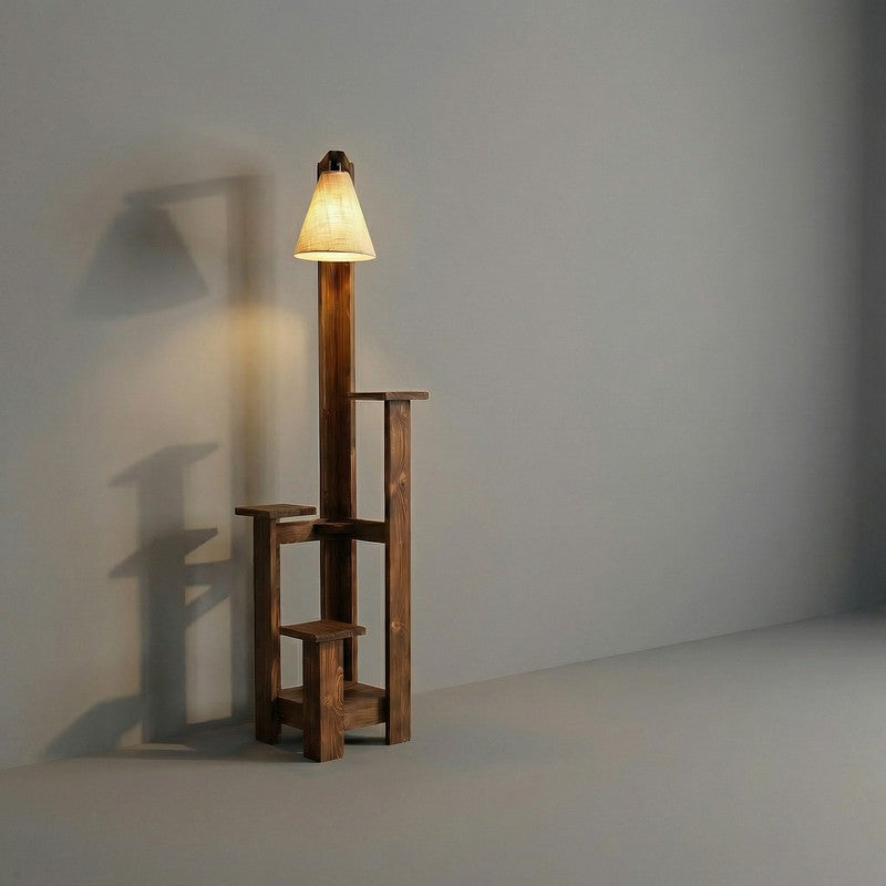 Clastre Jute & Wooden Floor Lamp With Shelves media 7