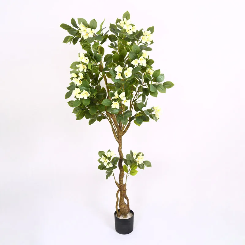 Verdiq Artificial Bougainvillaea With Black Plastic Pot - 6 Feet media 4