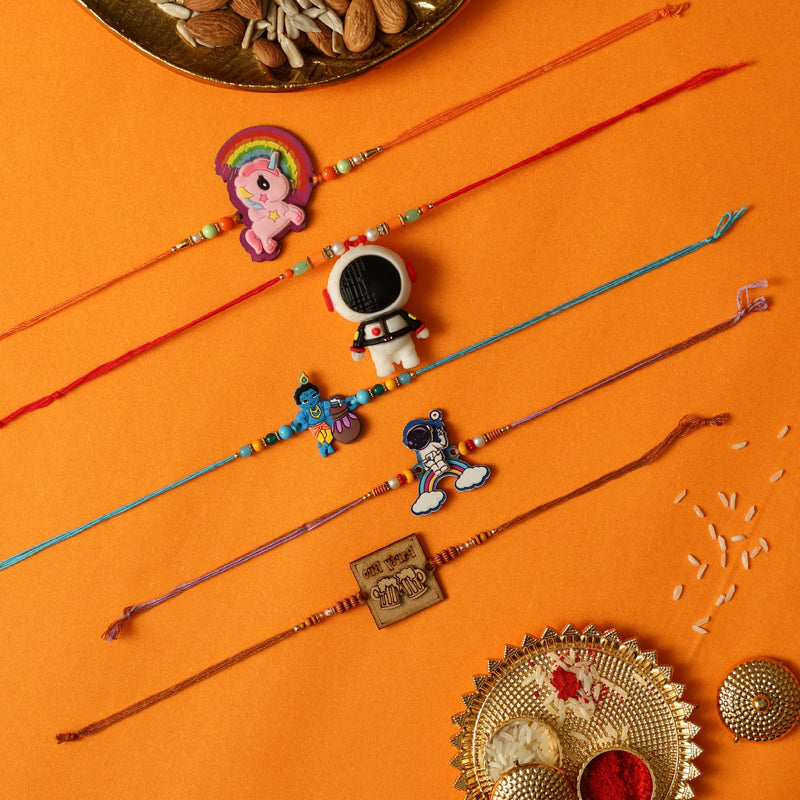 Rakshya V Rakhi with Roli Chawal - Six Piece Set