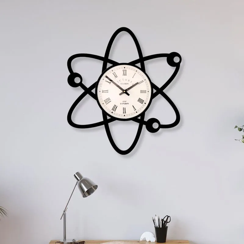 Atomic Steel Analog Wall Clock - Black media 1