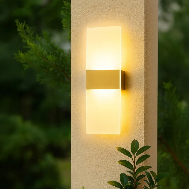 LumoFlex Multi-Mode Acrylic & Metal LED Wall Lamp - Gold media 3