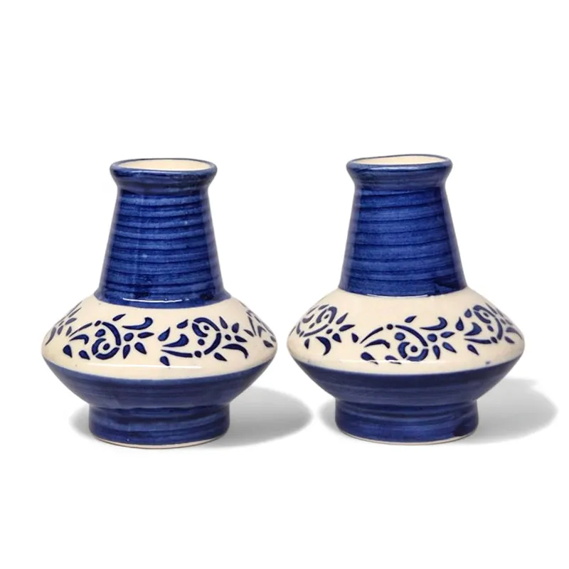 Mitti Azure Ceramic Vase - Set Of Two media 4
