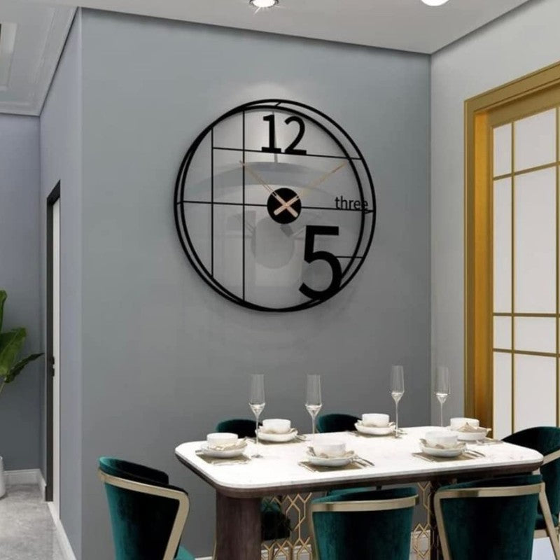 Gears Silent Wall Clock - Black media 4