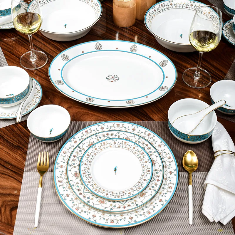 Gilded Mavi 24k Gold Brushed Porcelain Dinner Set - 21 Piece Set media 10