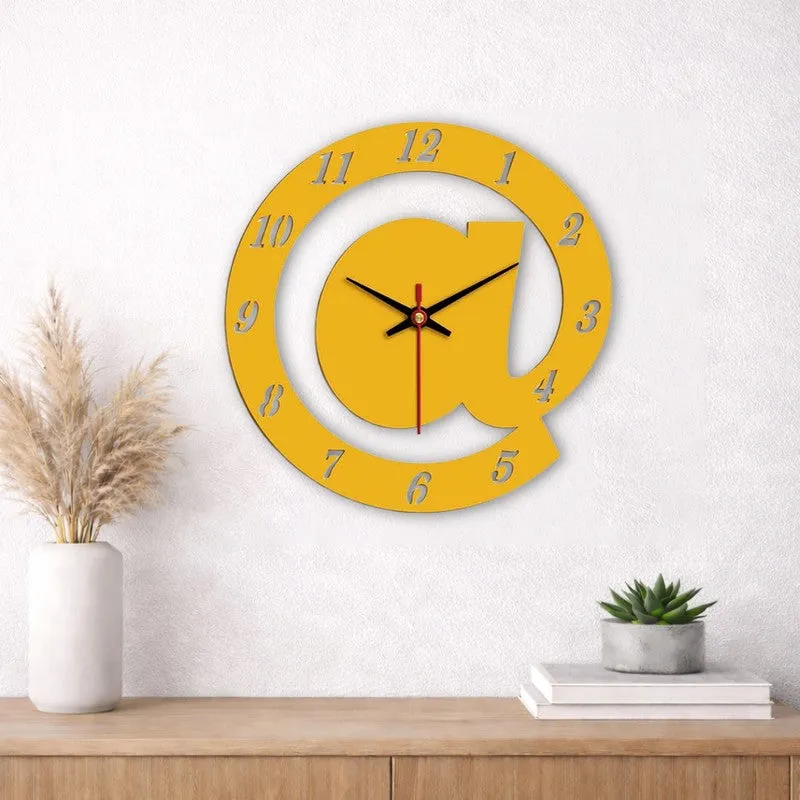 Symbolic Arroba Wooden Wall Clock media 1