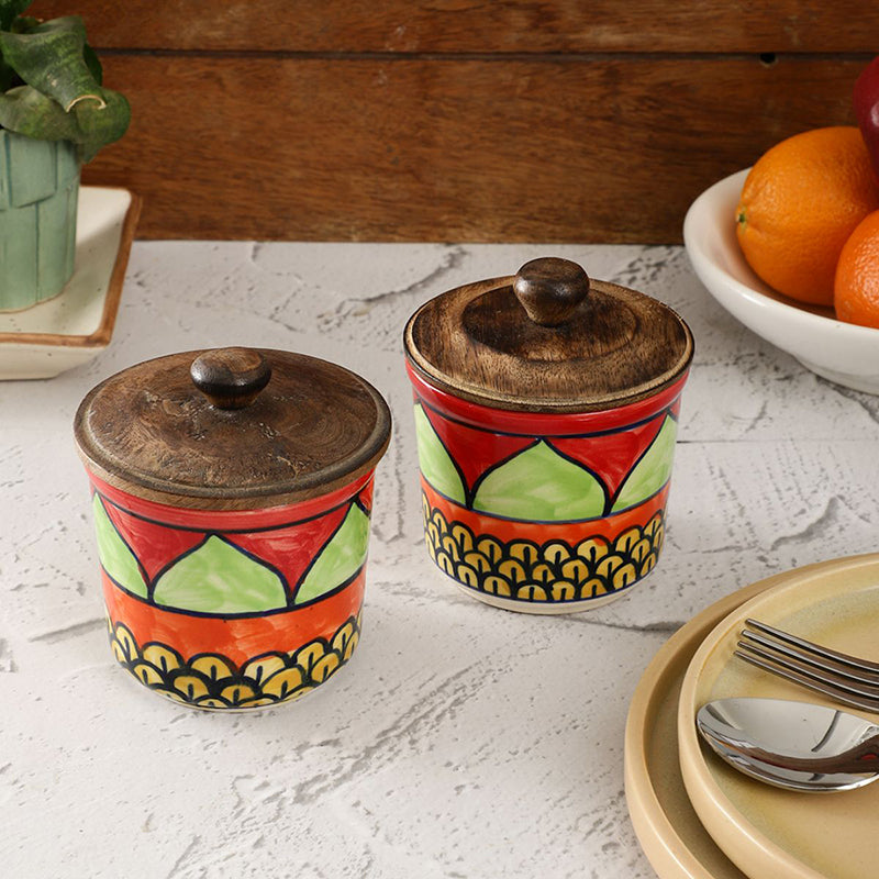 Merle Ceramic Jar (300 mL Each) - Set Of Two