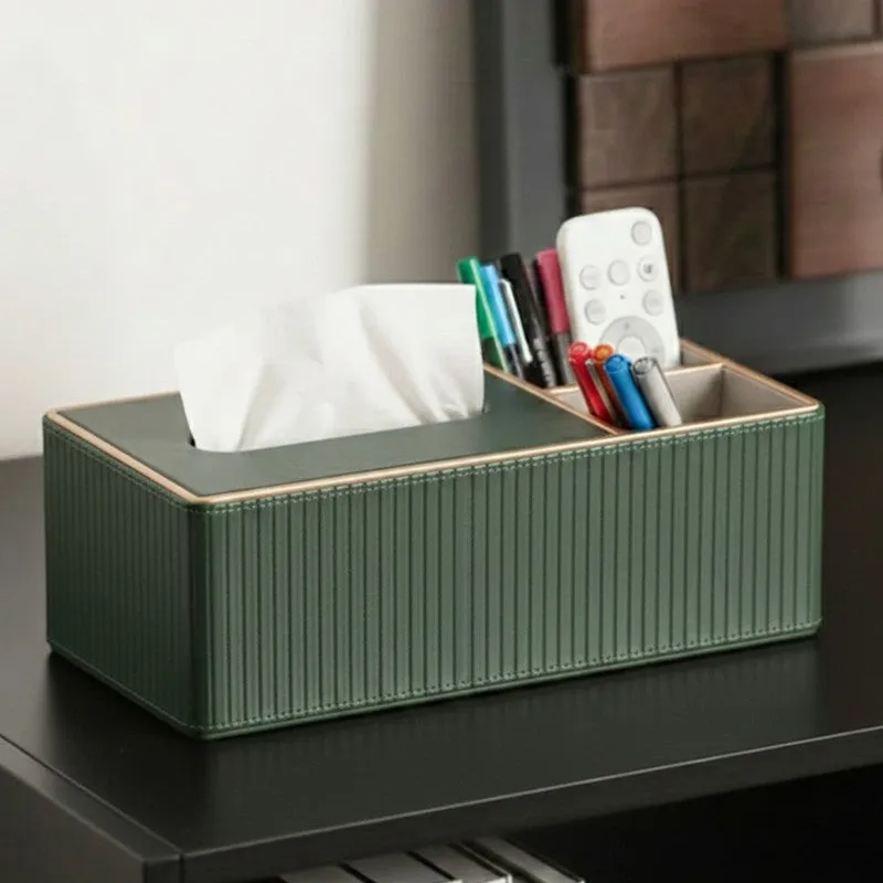 AarviDecor PureForm Faux Leather Tissue Holder media 1